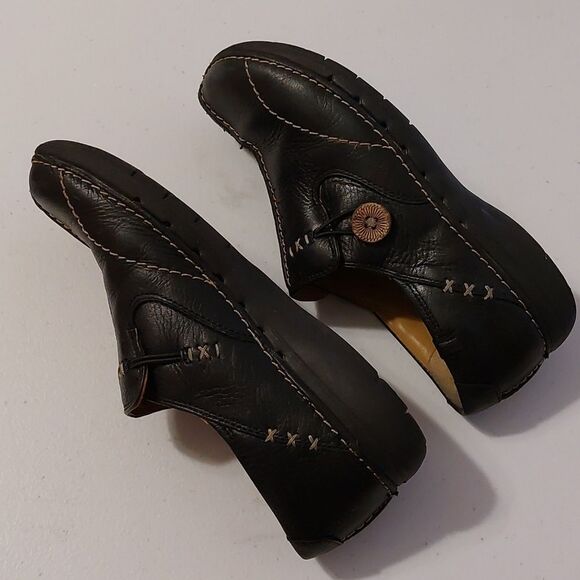 Clark's Unstructured Un.Loop Black Genuine Leather Slip On Shoes Women's Size 5 - Picture 3 of 12